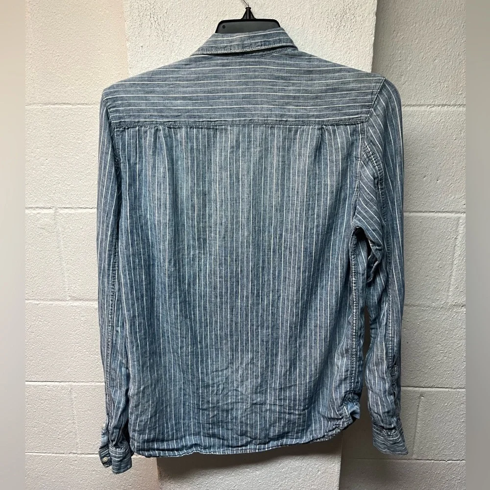 H&M Blue and White Striped Shirt. Medium - Picture 5 of 5